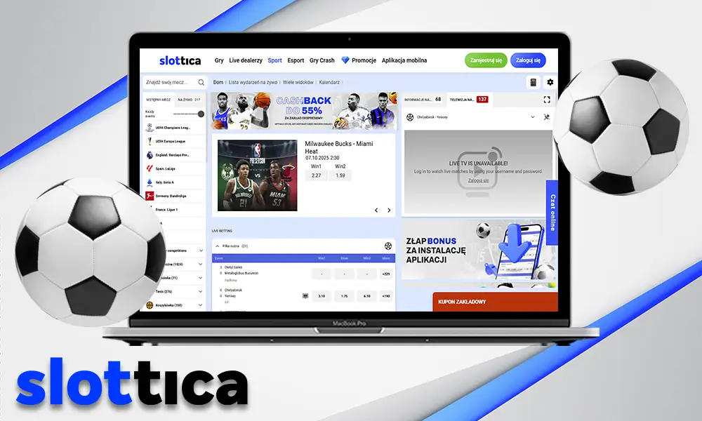 Informacje o sporcie i wirtualnych zakładach Slottica