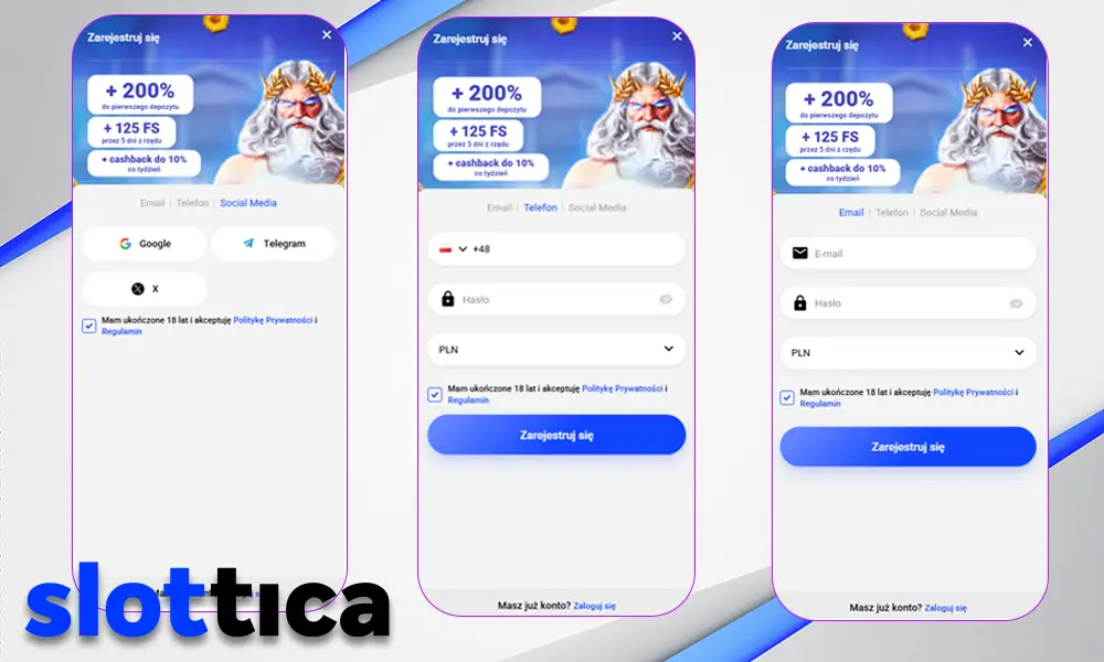 Jak zarejestrować się w Slottica